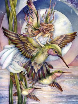ファンタジー Painting - ハンマーの夜の夢の中の鳥 ファンタジー